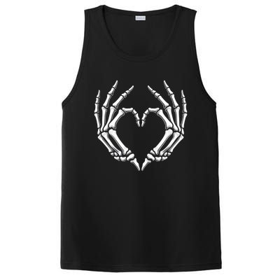 Skeleton Hands Heart Sign Retro Halloween Costume Gift PosiCharge Competitor Tank