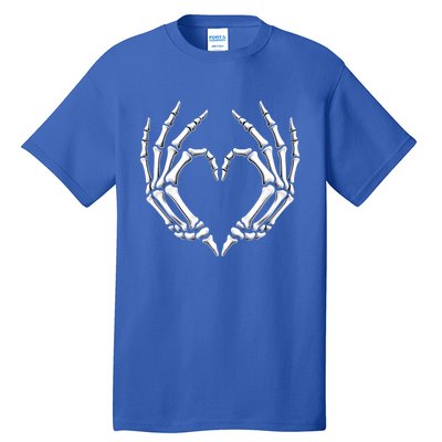 Skeleton Hands Heart Sign Retro Halloween Costume Gift Tall T-Shirt