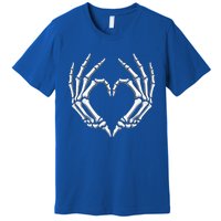 Skeleton Hands Heart Sign Retro Halloween Costume Gift Premium T-Shirt