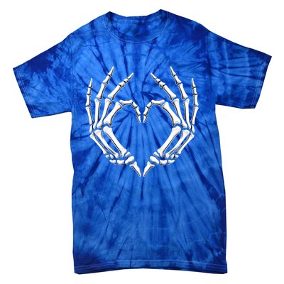 Skeleton Hands Heart Sign Retro Halloween Costume Gift Tie-Dye T-Shirt