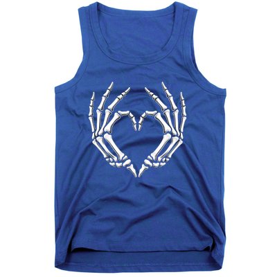 Skeleton Hands Heart Sign Retro Halloween Costume Gift Tank Top