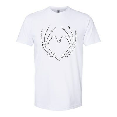 Skeleton Hands Heart Sign Retro Halloween Costume Gift Softstyle CVC T-Shirt