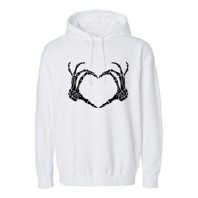 Skeleton Hand Heart Sign Bones Costume Halloween Party Gift Garment-Dyed Fleece Hoodie