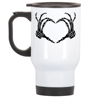 Skeleton Hand Heart Sign Bones Costume Halloween Party Gift Stainless Steel Travel Mug