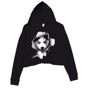 Siberian Husky Husky Dog Husky Lover Crop Fleece Hoodie