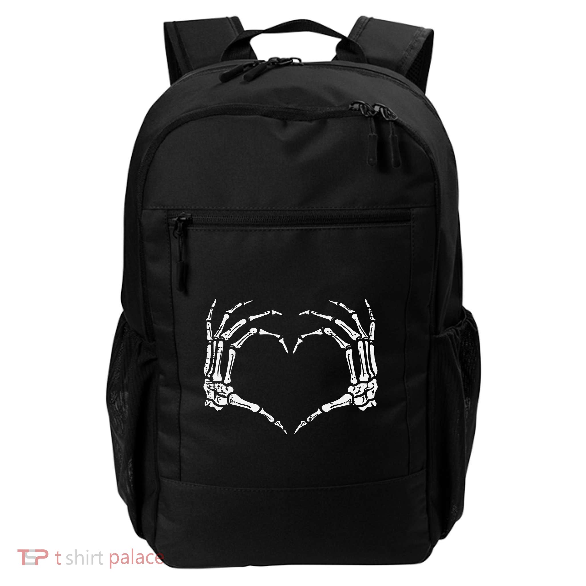 Skeleton Hands Heart Sign Retro Halloween Daily Commute Backpack