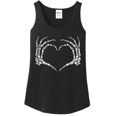 Skeleton Hands Heart Sign Retro Halloween Ladies Essential Tank