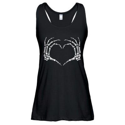 Skeleton Hands Heart Sign Retro Halloween Ladies Essential Flowy Tank