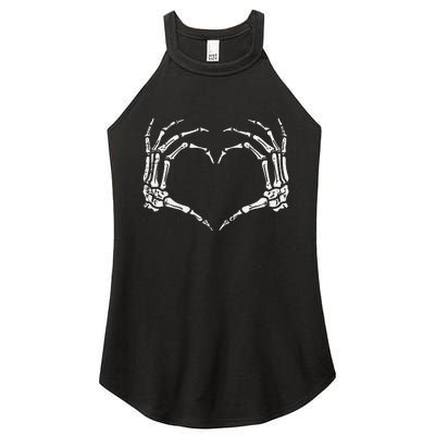 Skeleton Hands Heart Sign Retro Halloween Women's Perfect Tri Rocker Tank