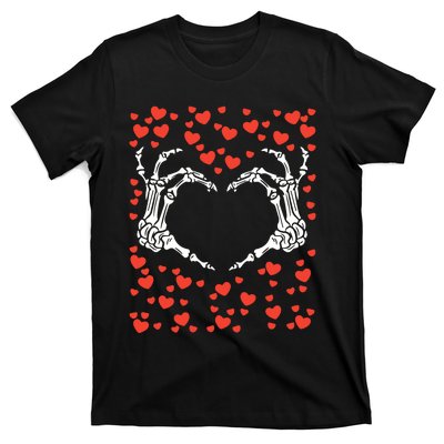 Skeleton Hand Heart Valentines Day Funny Bones Love T-Shirt