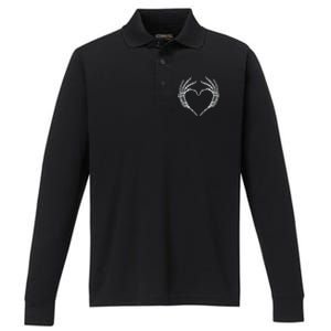 Skeleton Hands Heart Sign Retro Halloween Costume Gift Performance Long Sleeve Polo