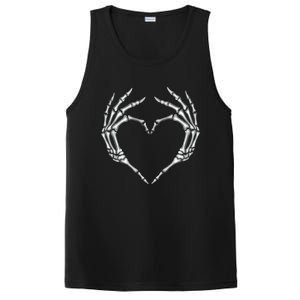 Skeleton Hands Heart Sign Retro Halloween Costume Gift PosiCharge Competitor Tank