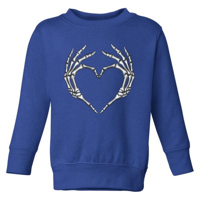 Skeleton Hands Heart Sign Retro Halloween Costume Gift Toddler Sweatshirt