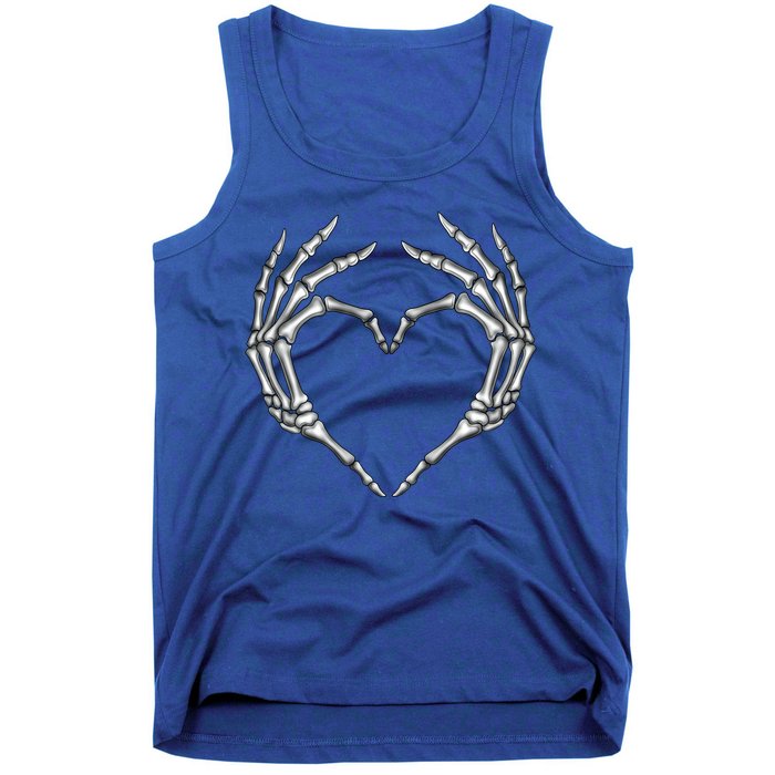 Skeleton Hands Heart Sign Retro Halloween Costume Gift Tank Top