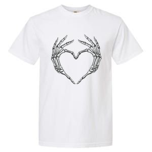 Skeleton Hands Heart Sign Retro Halloween Costume Gift Garment-Dyed Heavyweight T-Shirt