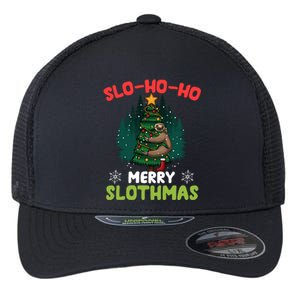 Slo Ho Ho Merry Slothmas Sloth Hugging Tree Merry Christmas Gift Flexfit Unipanel Trucker Cap