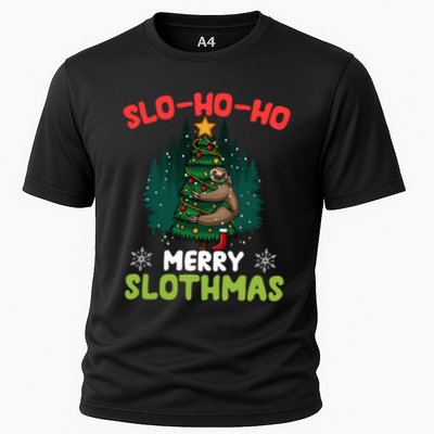 Slo Ho Ho Merry Slothmas Sloth Hugging Tree Merry Christmas Gift Performance Shirt