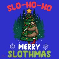 Slo Ho Ho Merry Slothmas Sloth Hugging Tree Merry Christmas Gift T-Shirt