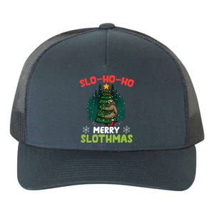 Slo Ho Ho Merry Slothmas Sloth Hugging Tree Merry Christmas Gift Yupoong Adult 5-Panel Trucker Hat