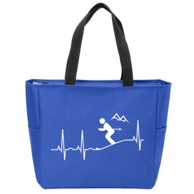 Skiing Heartbeat Hooded Cool Gift Best Ski Gift Great Gift Zip Tote Bag