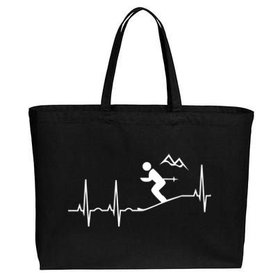 Skiing Heartbeat Hooded Cool Gift Best Ski Gift Great Gift Cotton Canvas Jumbo Tote