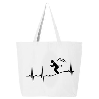 Skiing Heartbeat Hooded Cool Gift Best Ski Gift Great Gift 25L Jumbo Tote