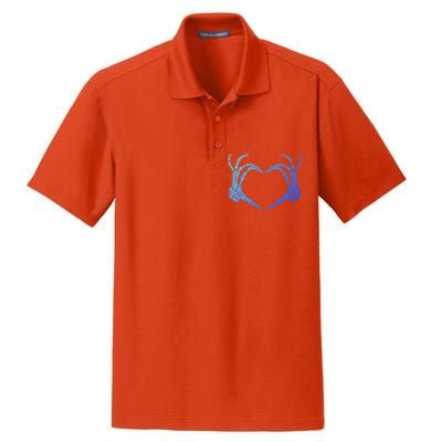 Skeleton Hand Heart Sign Bones Costume Halloween Party Great Gift Dry Zone Grid Polo