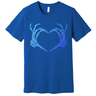 Skeleton Hand Heart Sign Bones Costume Halloween Party Great Gift Premium T-Shirt