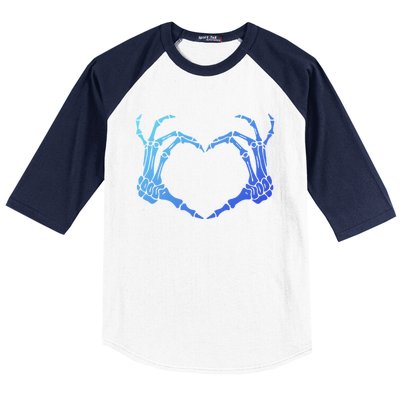 Skeleton Hand Heart Sign Bones Costume Halloween Party Great Gift Baseball Sleeve Shirt