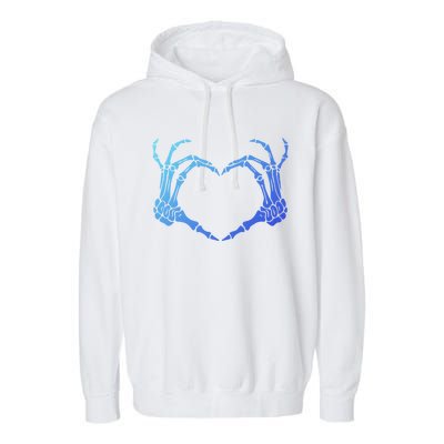 Skeleton Hand Heart Sign Bones Costume Halloween Party Great Gift Garment-Dyed Fleece Hoodie