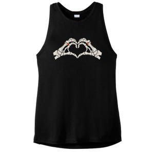 Skeleton Hands Heart Sign Retro Halloween Costume Gift Ladies PosiCharge Tri-Blend Wicking Tank