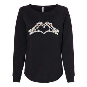 Skeleton Hands Heart Sign Retro Halloween Costume Gift Womens California Wash Sweatshirt