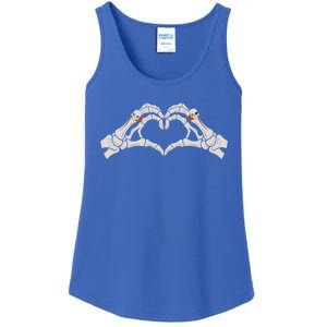 Skeleton Hands Heart Sign Retro Halloween Costume Gift Ladies Essential Tank