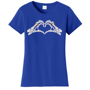 Skeleton Hands Heart Sign Retro Halloween Costume Gift Women's T-Shirt