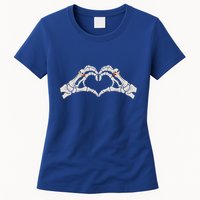 Skeleton Hands Heart Sign Retro Halloween Costume Gift Women's T-Shirt