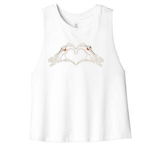 Skeleton Hands Heart Sign Retro Halloween Costume Gift Women's Racerback Cropped Tank