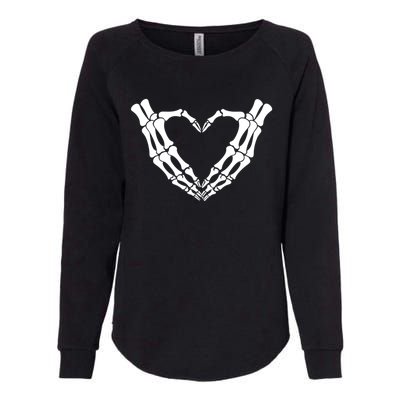 Skeleton Hands Heart Skeleton Love Halloween Creepy Gift Womens California Wash Sweatshirt