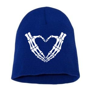 Skeleton Hands Heart Skeleton Love Halloween Creepy Gift Short Acrylic Beanie