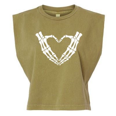 Skeleton Hands Heart Skeleton Love Halloween Creepy Gift Garment-Dyed Women's Muscle Tee