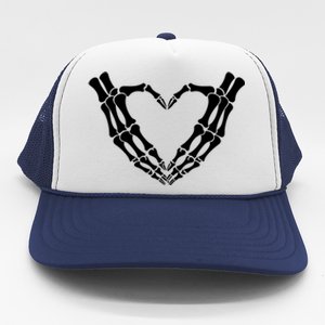 Skeleton Hands Heart Skeleton Love Halloween Creepy Gift Trucker Hat