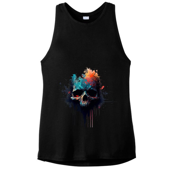 Scary Horror Halloween Skeleton Monster Skull Cute Gift Ladies PosiCharge Tri-Blend Wicking Tank