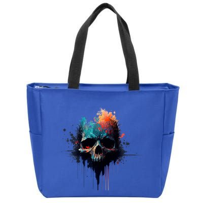 Scary Horror Halloween Skeleton Monster Skull Cute Gift Zip Tote Bag