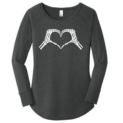 Skeleton Hand Heart Sign Bones Cute Halloween Women's Perfect Tri Tunic Long Sleeve Shirt