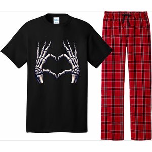 Skeleton Hands Heart Sign Scary Halloween Gift Pajama Set