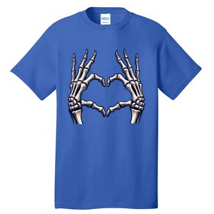 Skeleton Hands Heart Sign Scary Halloween Gift Tall T-Shirt