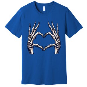 Skeleton Hands Heart Sign Scary Halloween Gift Premium T-Shirt