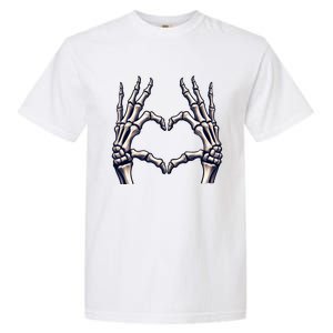 Skeleton Hands Heart Sign Scary Halloween Gift Garment-Dyed Heavyweight T-Shirt