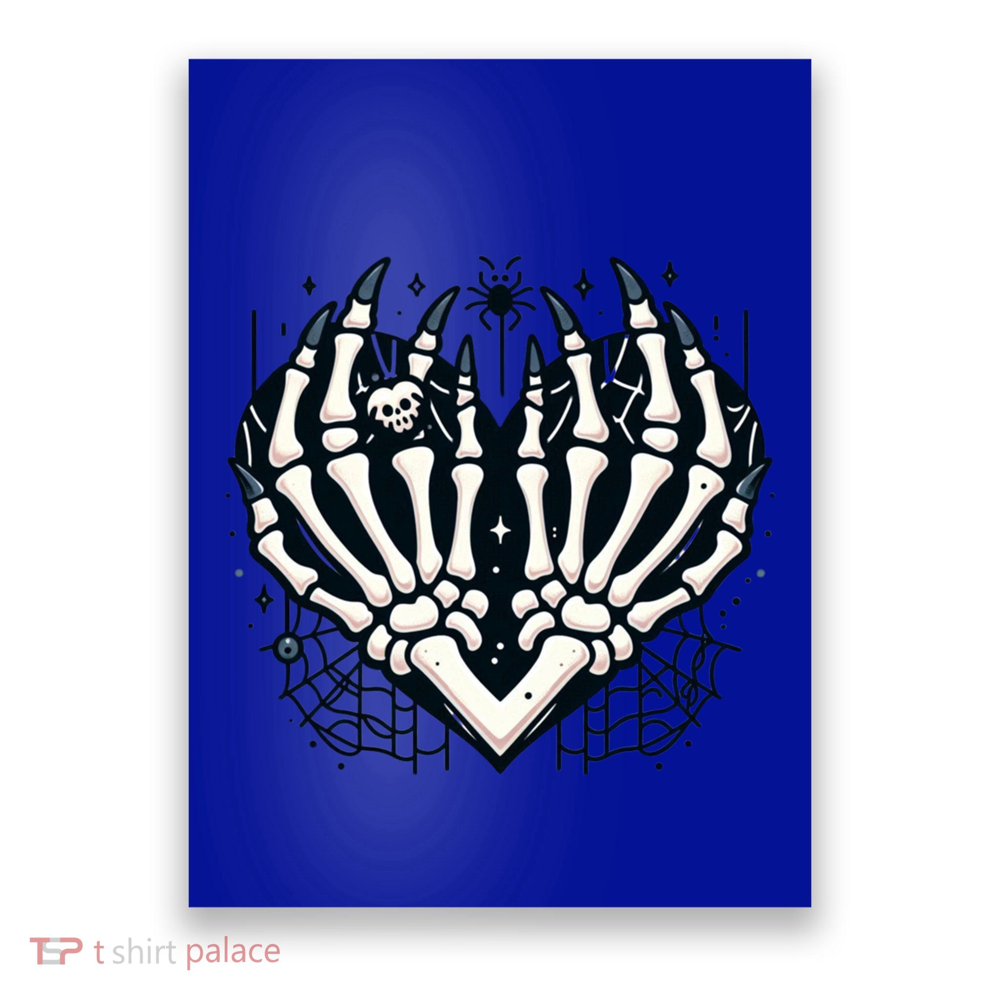 Skeleton Hands Heart Spider Halloween For Spooky Lovers Fun Cool Gift Poster