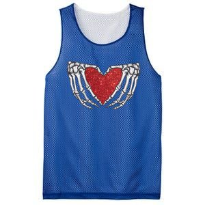 Skeleton Heart Hand Love Valentines Day Him Her Gift Mesh Reversible Basketball Jersey Tank