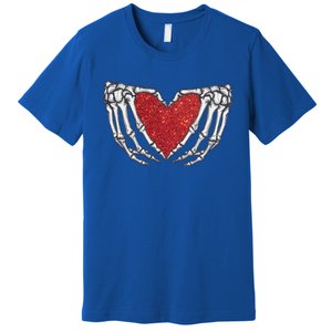 Skeleton Heart Hand Love Valentines Day Him Her Gift Premium T-Shirt